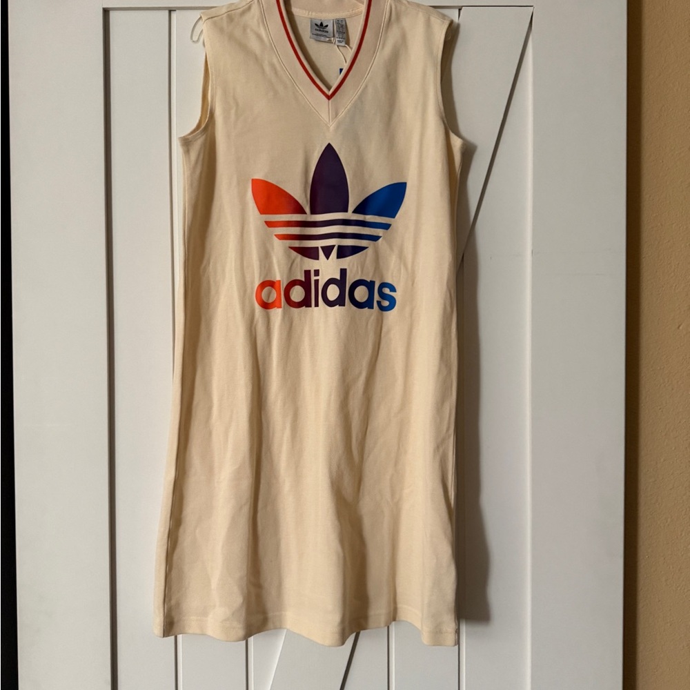 Adidas Cream Dress with Orange Details